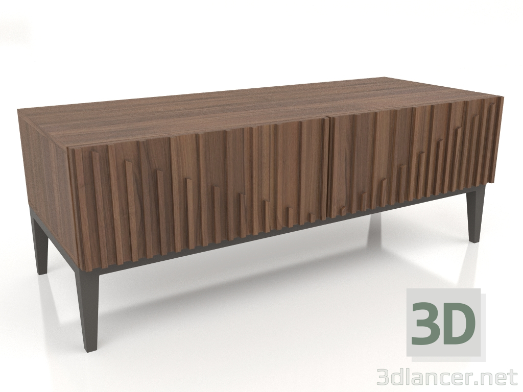 3D Modell TV-Ständer, Walnussfurnier, Ausführung F, dunkelgrauer Mattlack (120x50x45,3 cm) - Vorschau