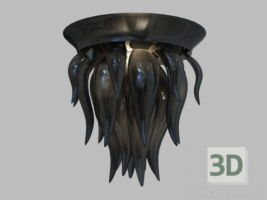 modèle 3D Chandelier flamme froide noir de mh10606-24a - preview