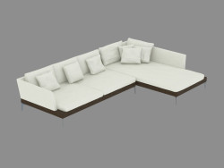 Modular leather corner sofa Fianco Term 209