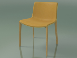 Chaise 2086 (4 pieds en bois, polypropylène PO00415, avec garniture avant en cuir, chêne naturel)