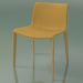 3d model Chair 2086 (4 wooden legs, polypropylene PO00415, with leather front trim, natural oak) - preview