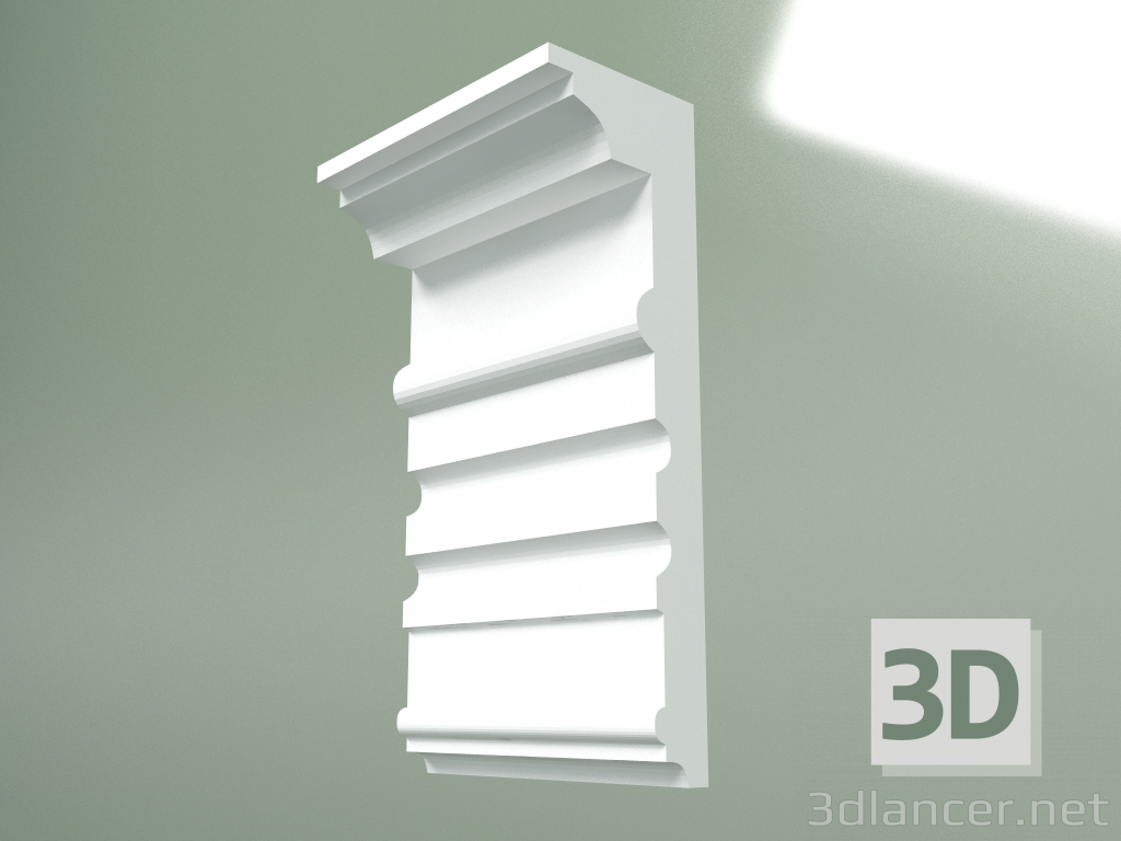 modello 3D Cornicione in gesso (zoccolo a soffitto) KT189 - anteprima