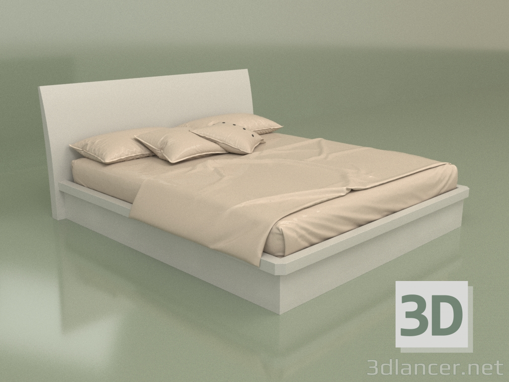 3d модель Кровать двуспальная Mn 2018-1 (Пепельный) – превью