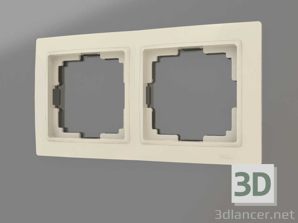 Modelo 3d Moldura para 2 postes Snabb Basic (marfim) - preview