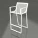 3D modeli Yüksek sırtlı ve kolçaklı yüksek tabure (Beyaz) - önizleme
