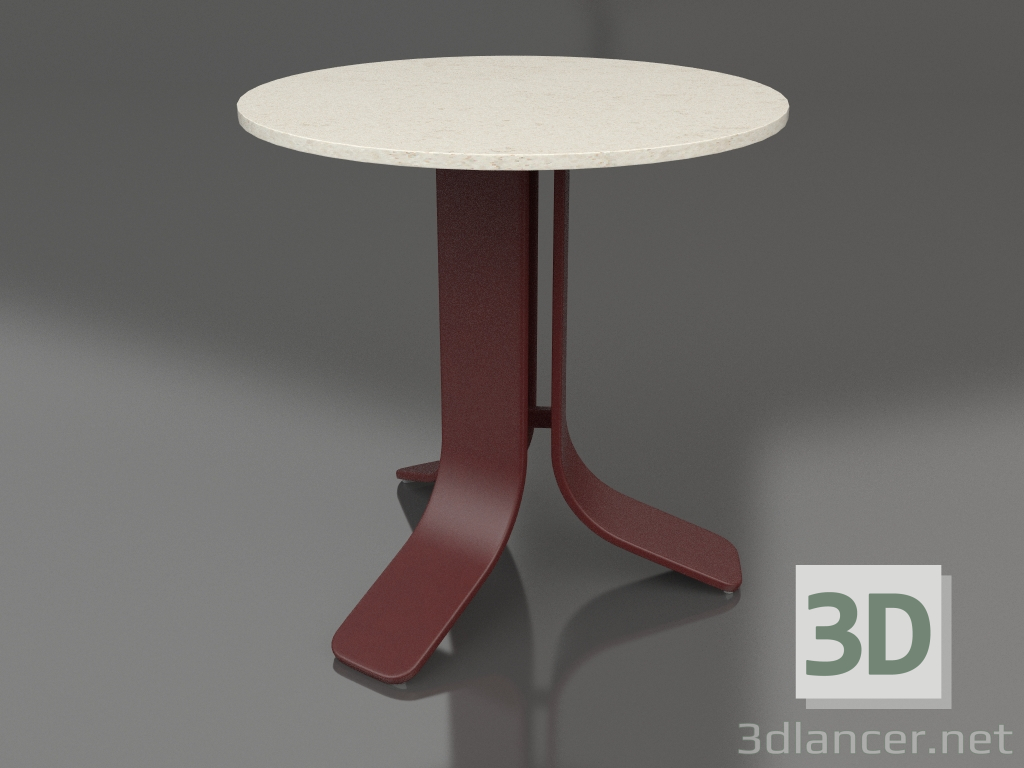 modello 3D Tavolino Ø50 (Rosso vino, DEKTON Danae) - anteprima