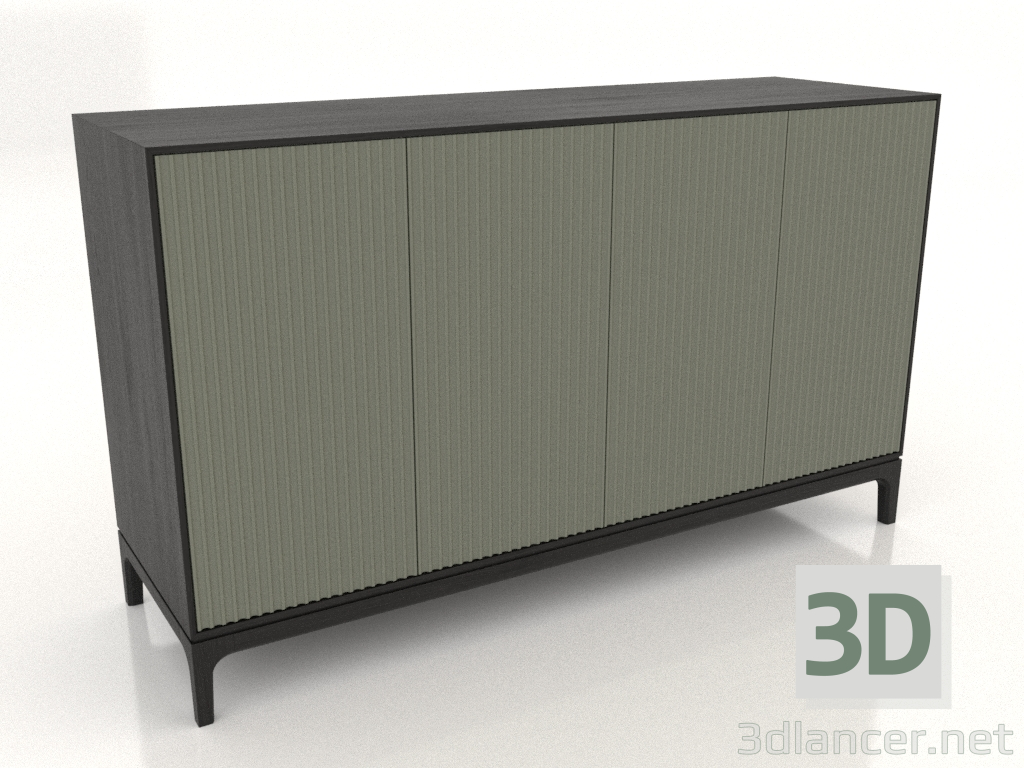 3d model TV stand FARGO with milled facades 1600x500x950 mm (olive, black oak, option 1) - preview 3d model TV stand FARGO with milled facades 1600x500x950 mm (olive, black oak, option 1) - preview