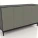 3d model TV stand FARGO with milled facades 1600x500x950 mm (olive, black oak, option 1) - preview