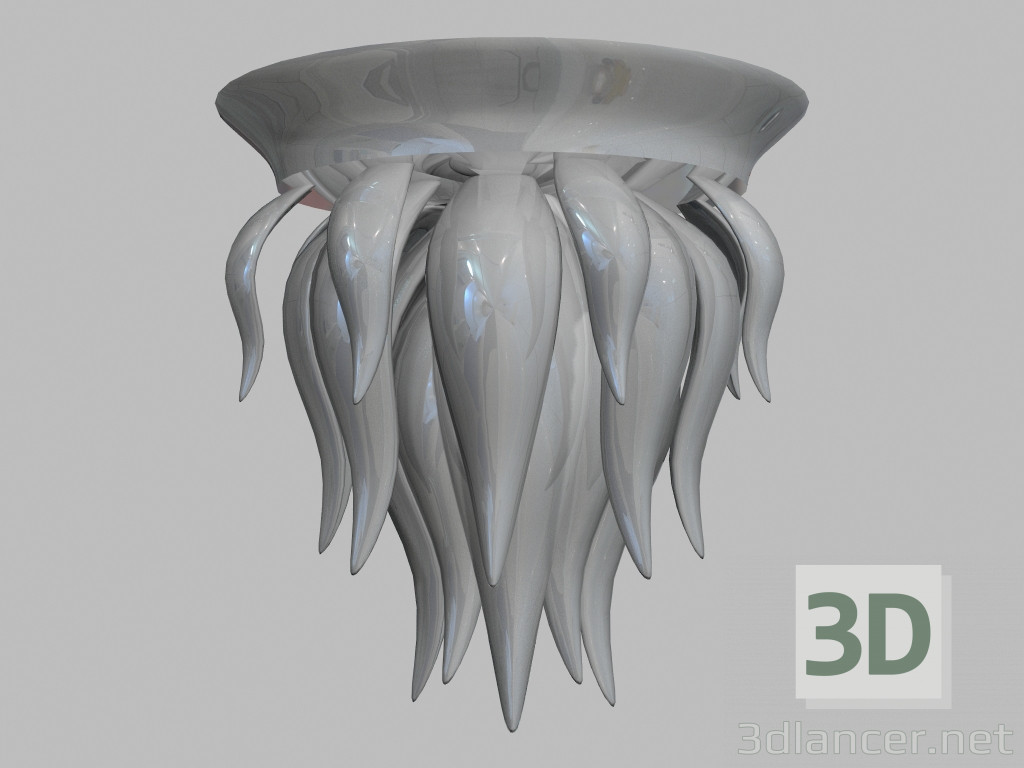 modello 3D Lampadario fiamma fredda mh10606-24a bianco - anteprima