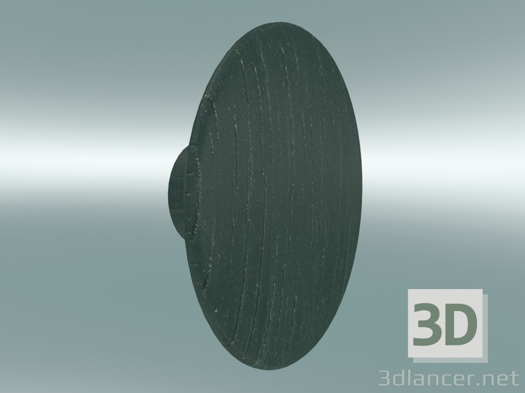 3D Modell Kleiderhaken Dots Wood (Ø13 cm, Dunkelgrün) - Vorschau