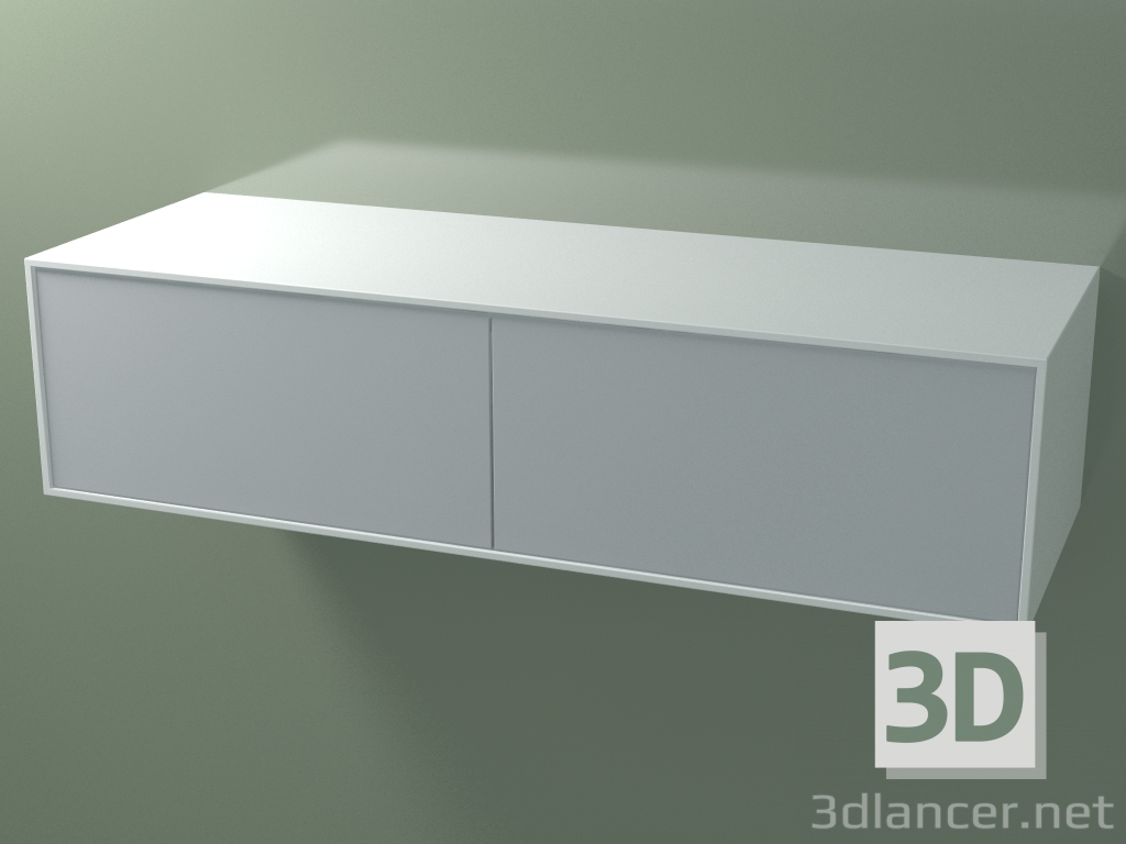 modello 3D Scatola doppia (8AUFВB02, Glacier White C01, HPL P03, L 144, P 50, H 36 cm) - anteprima