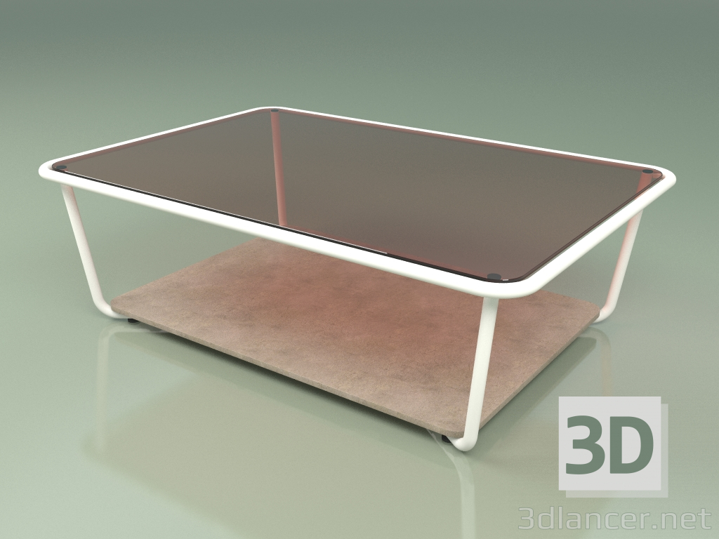 Modelo 3d Mesa de centro 002 (vidro bronzeado, leite metálico, pedra Farsena) - preview