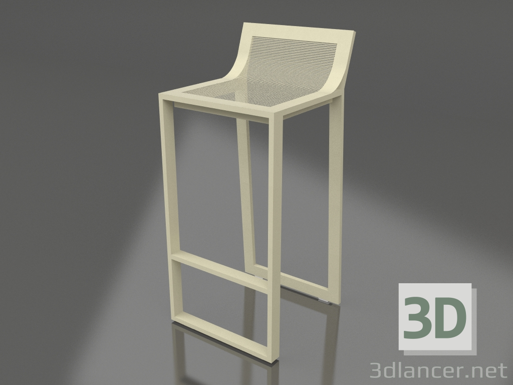 modèle 3D Tabouret haut avec dossier haut (Or) - preview