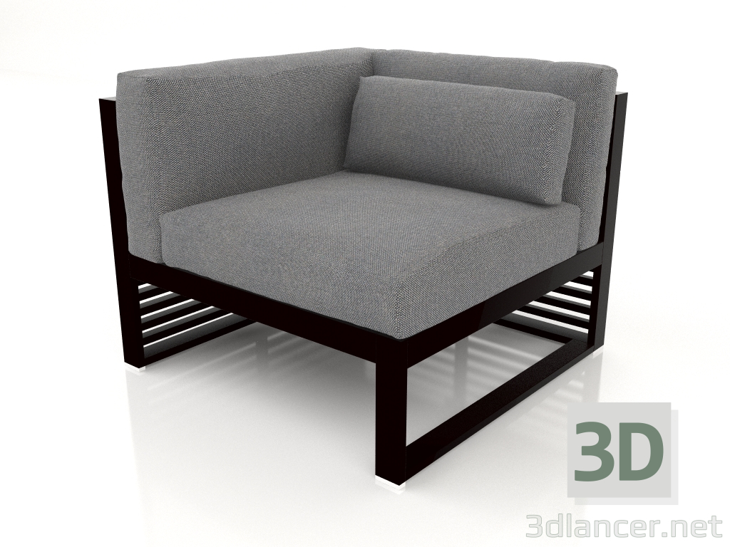 3D Modell Modulares Sofa, Abschnitt 6 links (Schwarz) - Vorschau