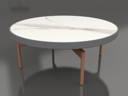 Round coffee table Ø90x36 (Anthracite, DEKTON Aura)