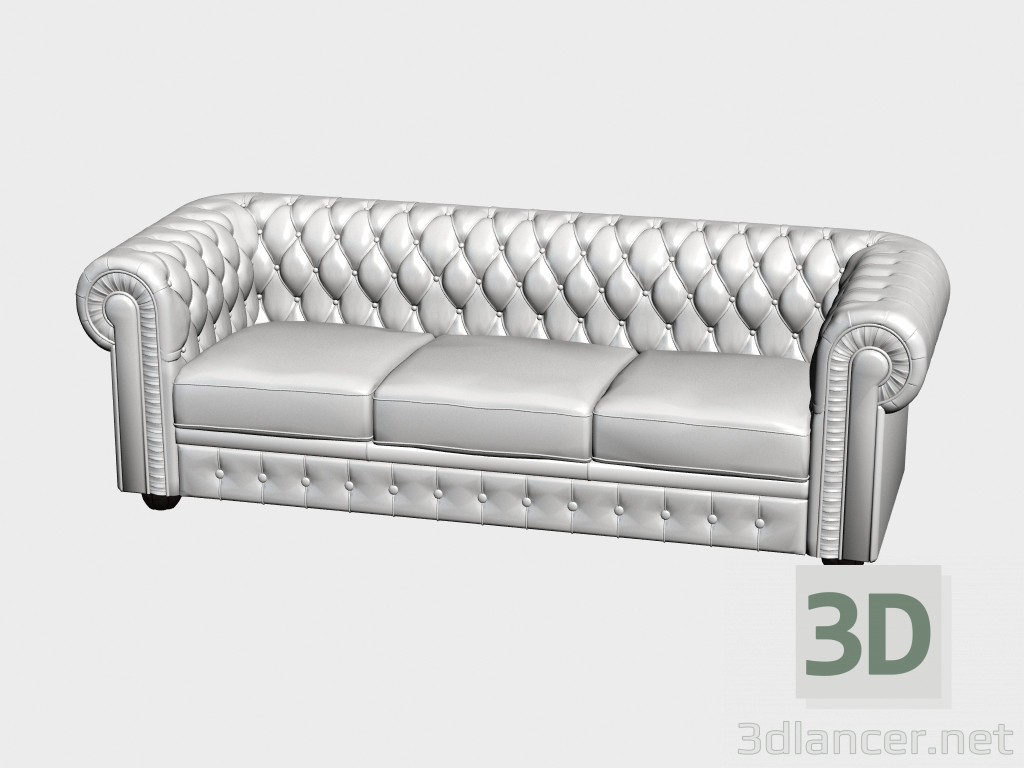 modèle 3D Canapé Chester (238) - preview