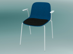 Cadeira com braços SEELA (S316 com estofo e guarnição de madeira)