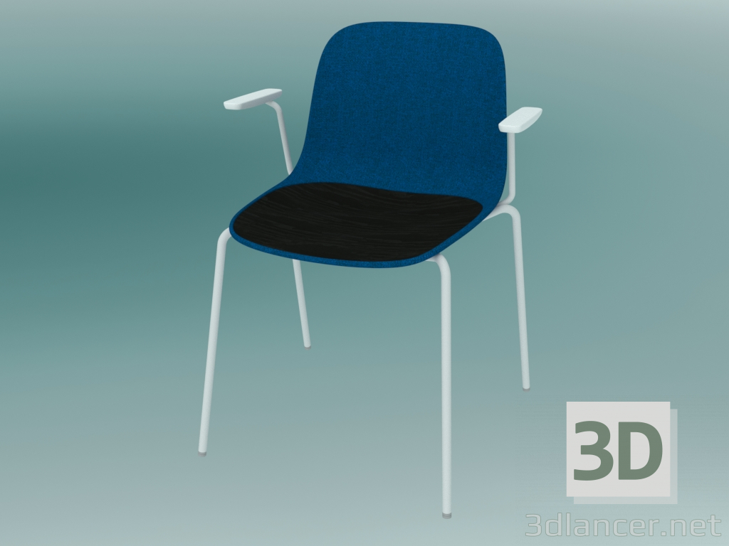 Modelo 3d Cadeira com braços SEELA (S316 com estofo e guarnição de madeira) - preview