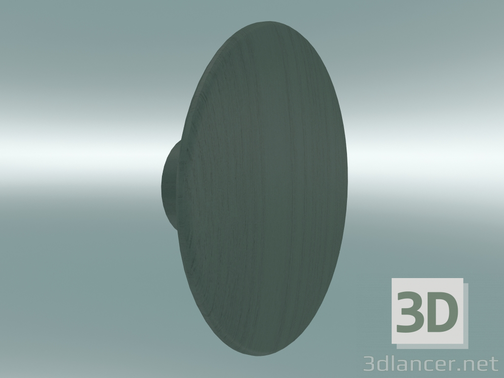 modello 3D Appendiabiti Dots Wood (Ø13 cm, Dusty Green) - anteprima