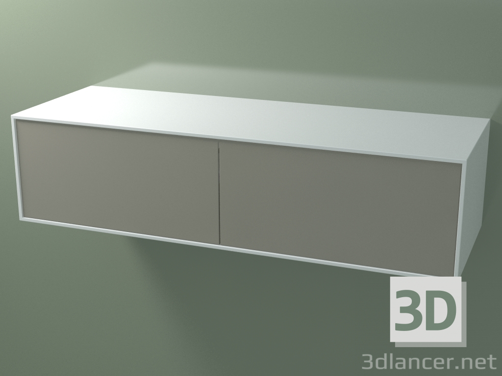 modèle 3D Boîte double (8AUFВB02, Glacier White C01, HPL P04, L 144, P 50, H 36 cm) - preview