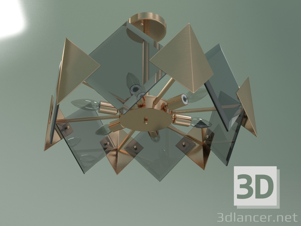 3D modeli Tavan avizesi Origami 60121-6 Smart (pirinç) - önizleme