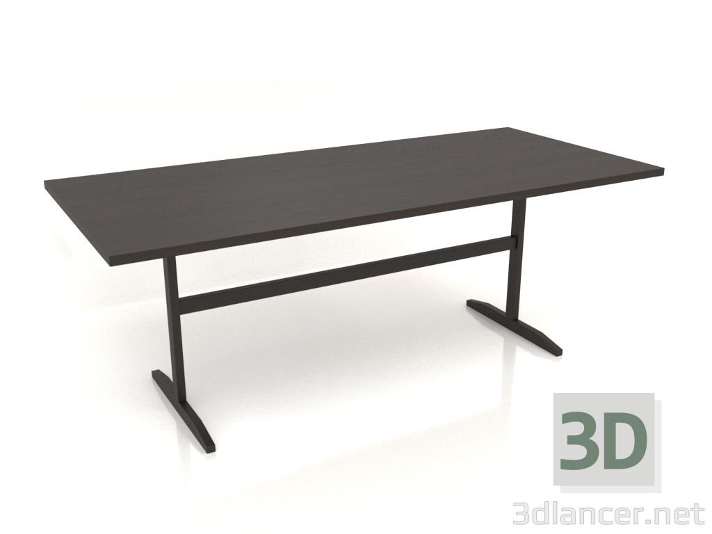 modello 3D Tavolo da pranzo DT 12 (2000x900x750, legno marrone scuro) - anteprima