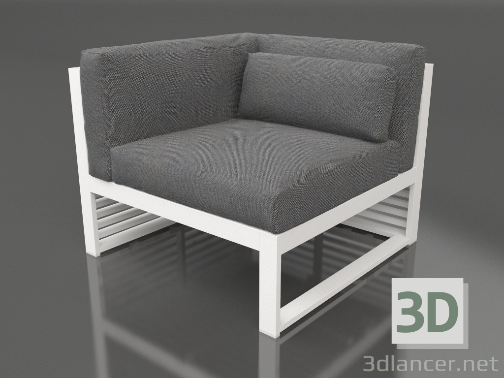3D Modell Modulares Sofa, Abschnitt 6 links (Weiß) - Vorschau