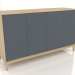3d model TV stand FARGO with milled facades 1600x500x950 mm (slate, lightened oak, option 1) - preview
