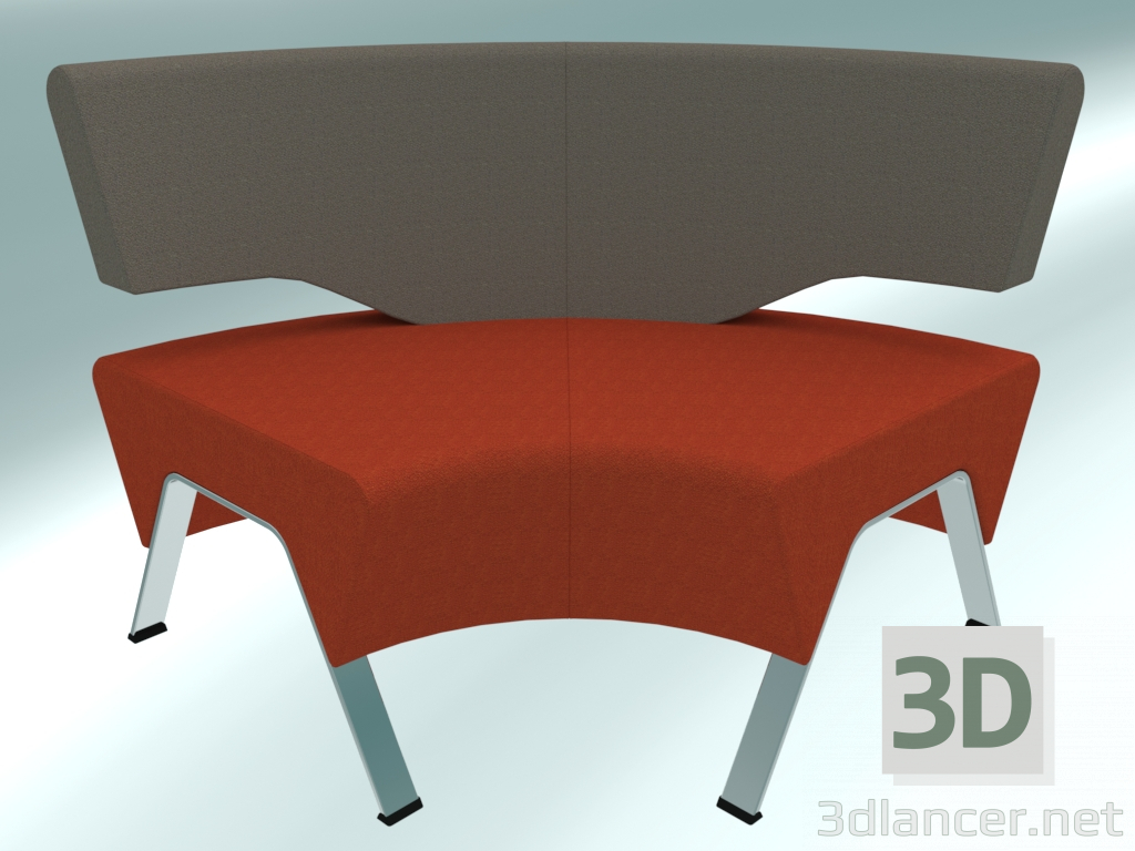 modèle 3D Couplage externe avec dossier haut de 90 degrés (C42) - preview