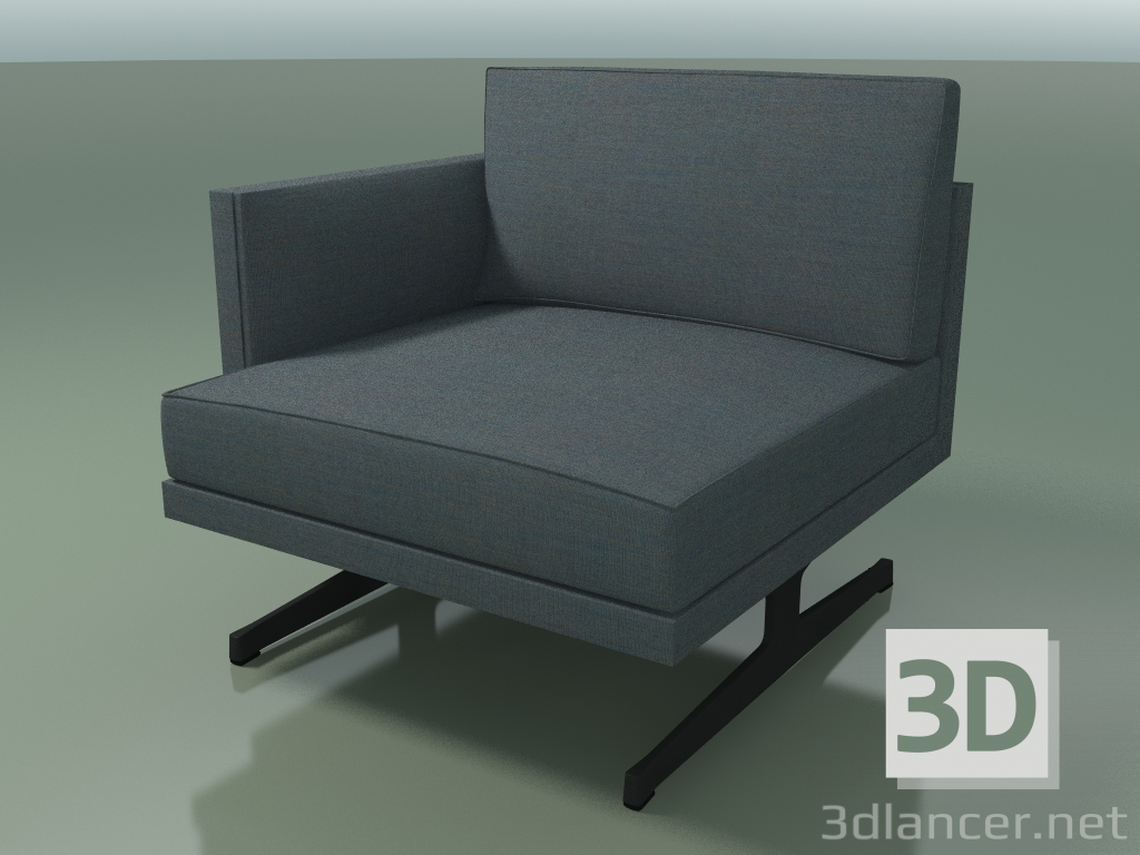 3d model End module 5218 (right armrest, H-legs, solid color upholstery) - preview