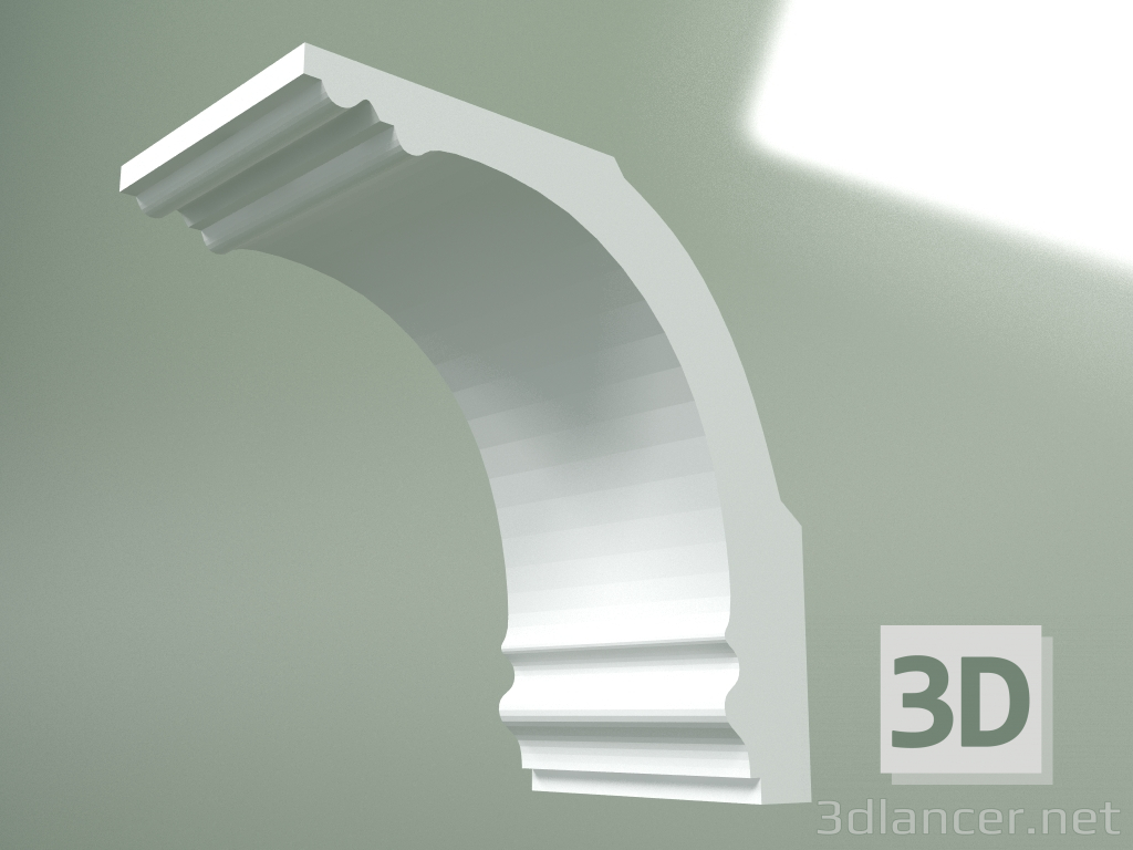 modello 3D Cornicione in gesso (zoccolo a soffitto) KT191-1 - anteprima