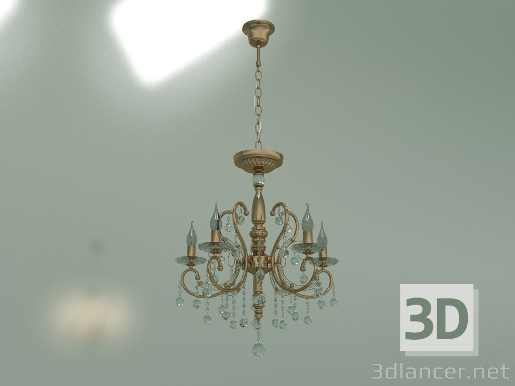 3d model Hanging chandelier 10096-5 (gold) - preview