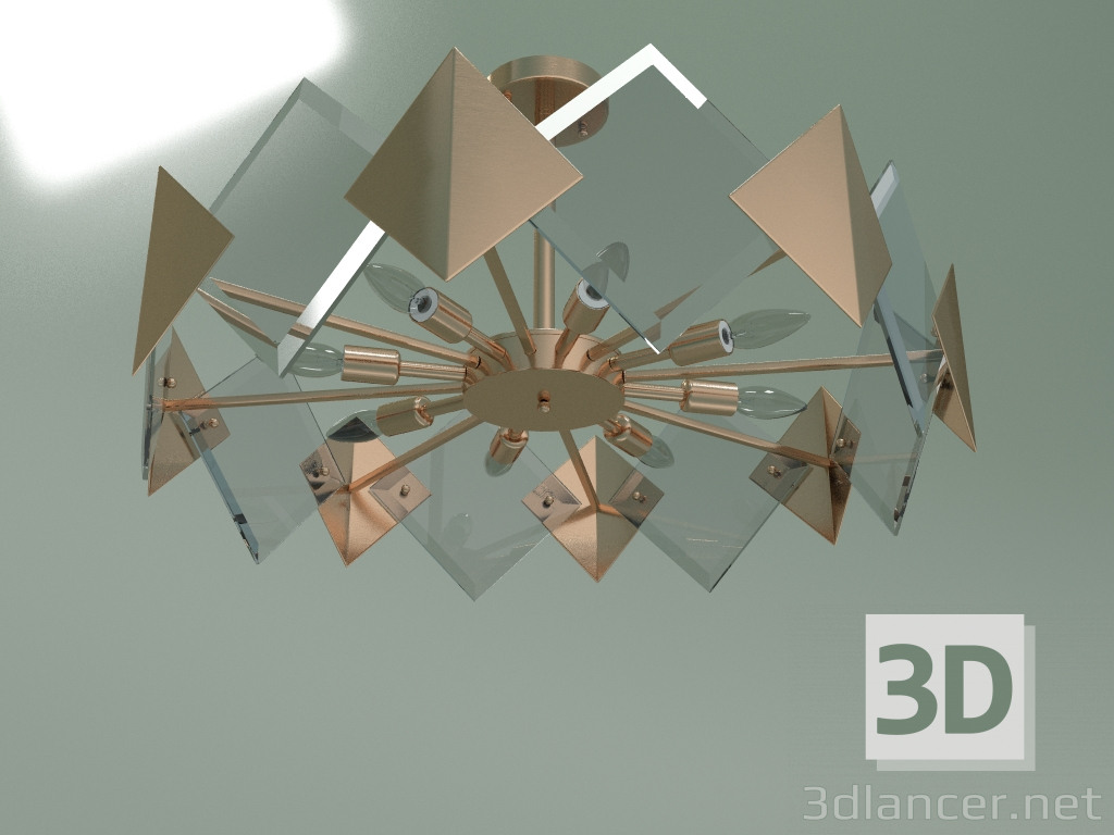 3 डी मॉडल छत झूमर Origami 60121-8 स्मार्ट (पीतल) - पूर्वावलोकन
