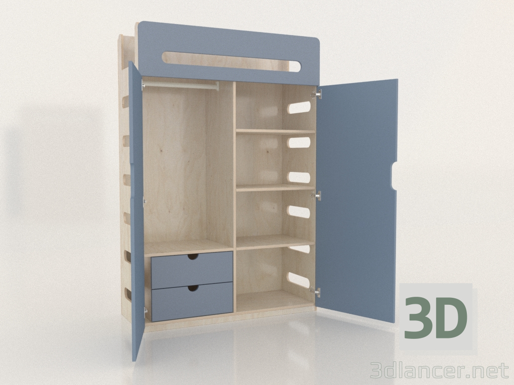 3D Modell Kleiderschrank offen MOVE WC (WAMWC2) - Vorschau