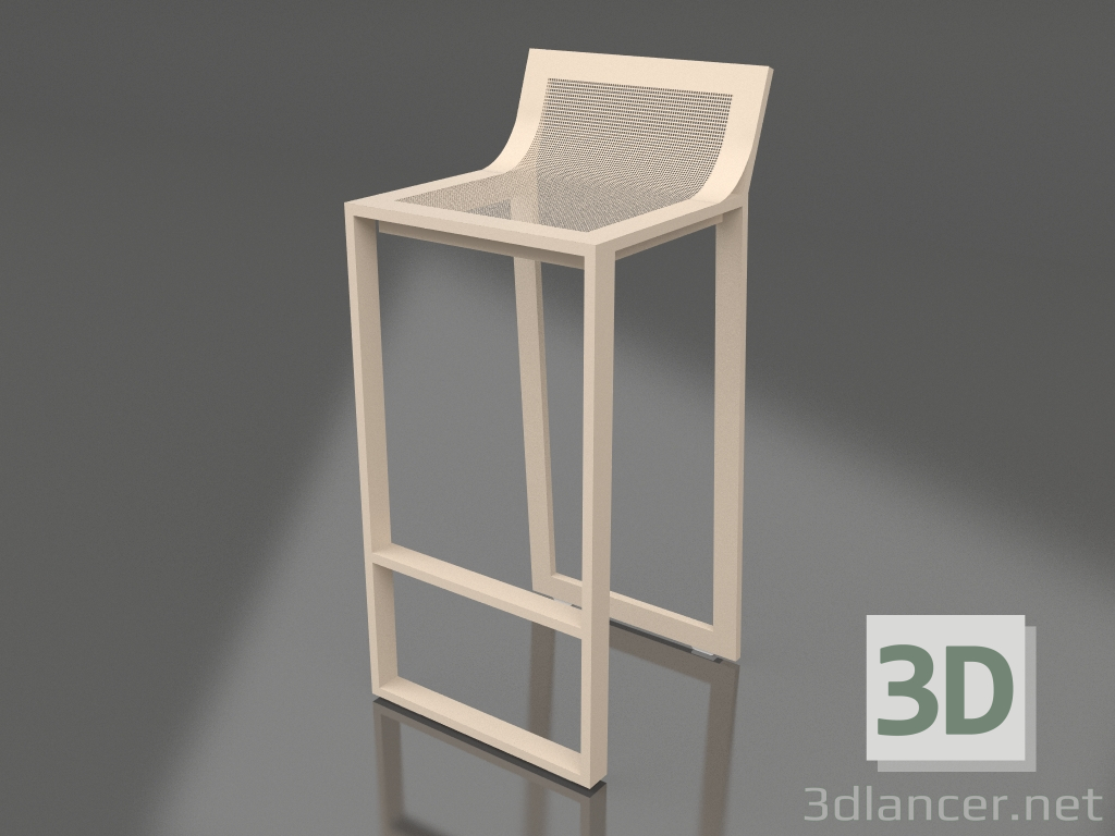 modello 3D Sgabello alto con schienale alto (Sabbia) - anteprima