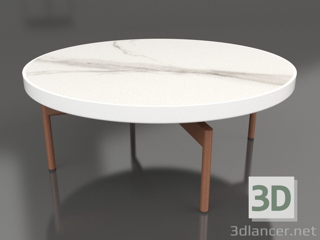 3D Modell Runder Couchtisch Ø90x36 (Weiß, DEKTON Aura) - Vorschau
