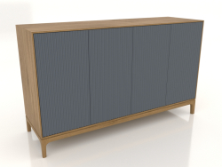 TV stand FARGO with milled facades 1600x500x950 mm (slate, natural oak, option 1)