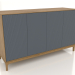 3d model TV stand FARGO with milled facades 1600x500x950 mm (slate, natural oak, option 1) - preview
