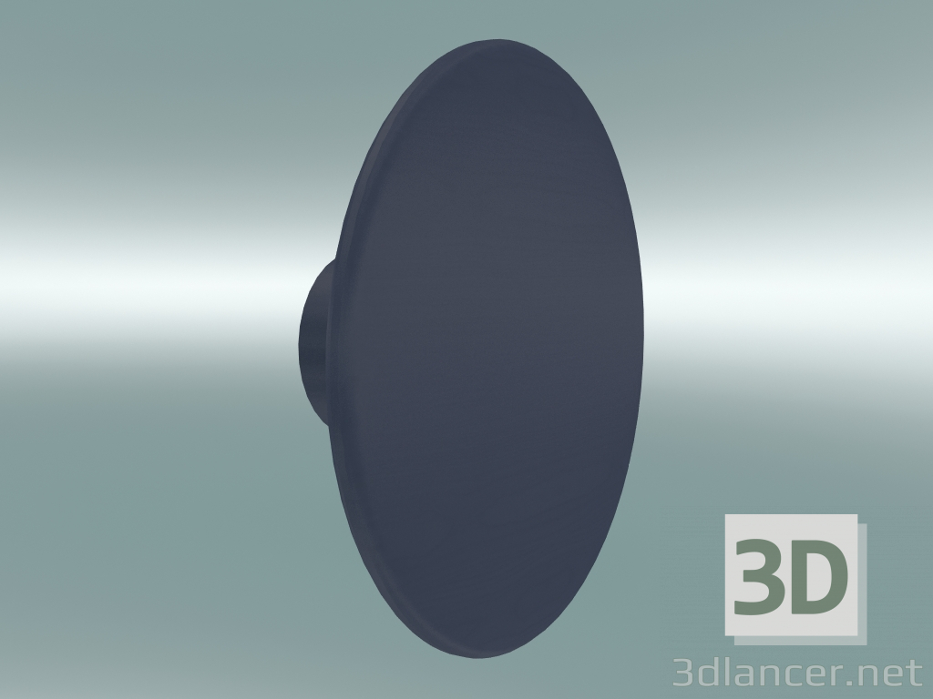 modello 3D Appendiabiti Dots Wood (Ø13 cm, Blu notte) - anteprima