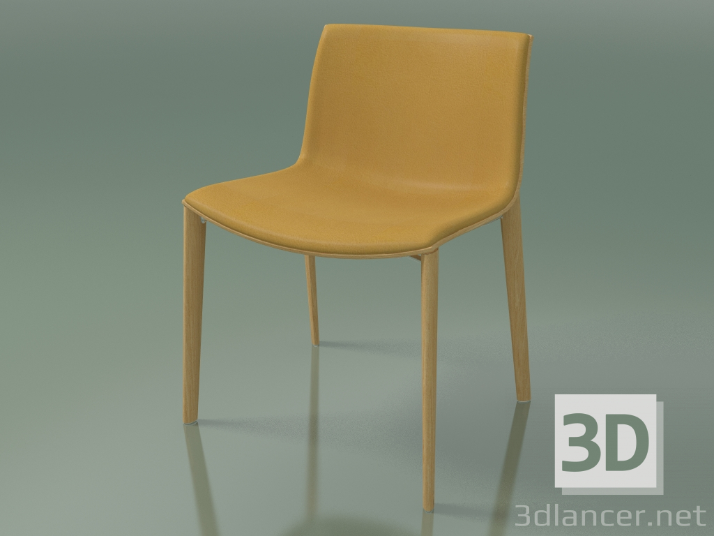 modello 3D Sedia 2088 (4 gambe in legno, con rivestimento frontale, rovere naturale) - anteprima