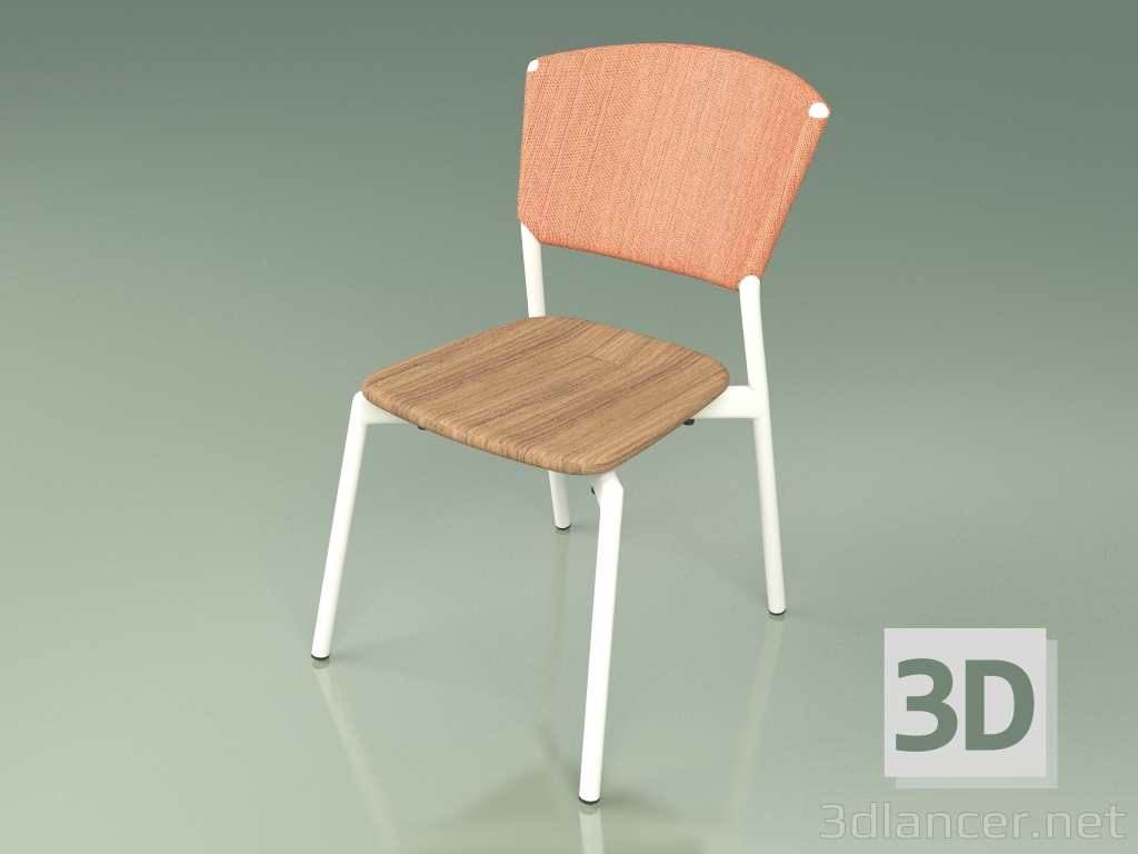 modèle 3D Chaise 020 (Métal Lait, Orange) - preview