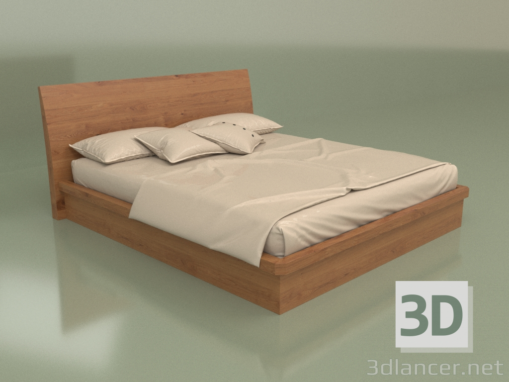 3d модель Ліжко двоспальне Mn 2018-1 (Горіх) – превью