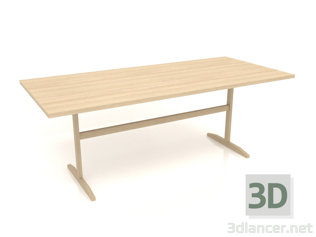 3D Modell Esstisch DT 12 (2000x900x750, Holz weiß) - Vorschau
