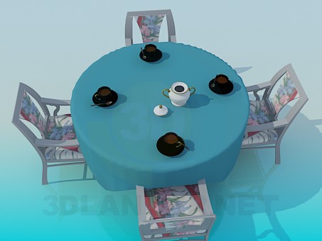 Modelo 3d Mesa de chá - preview