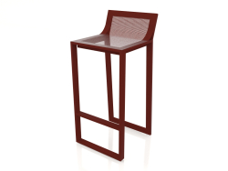 High stool with a high back (Wine red)