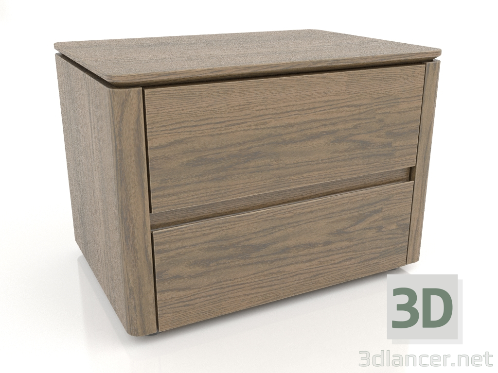 modello 3D Comodino, finitura rovere impiallacciato L (55x39,5x40,3 cm) - anteprima