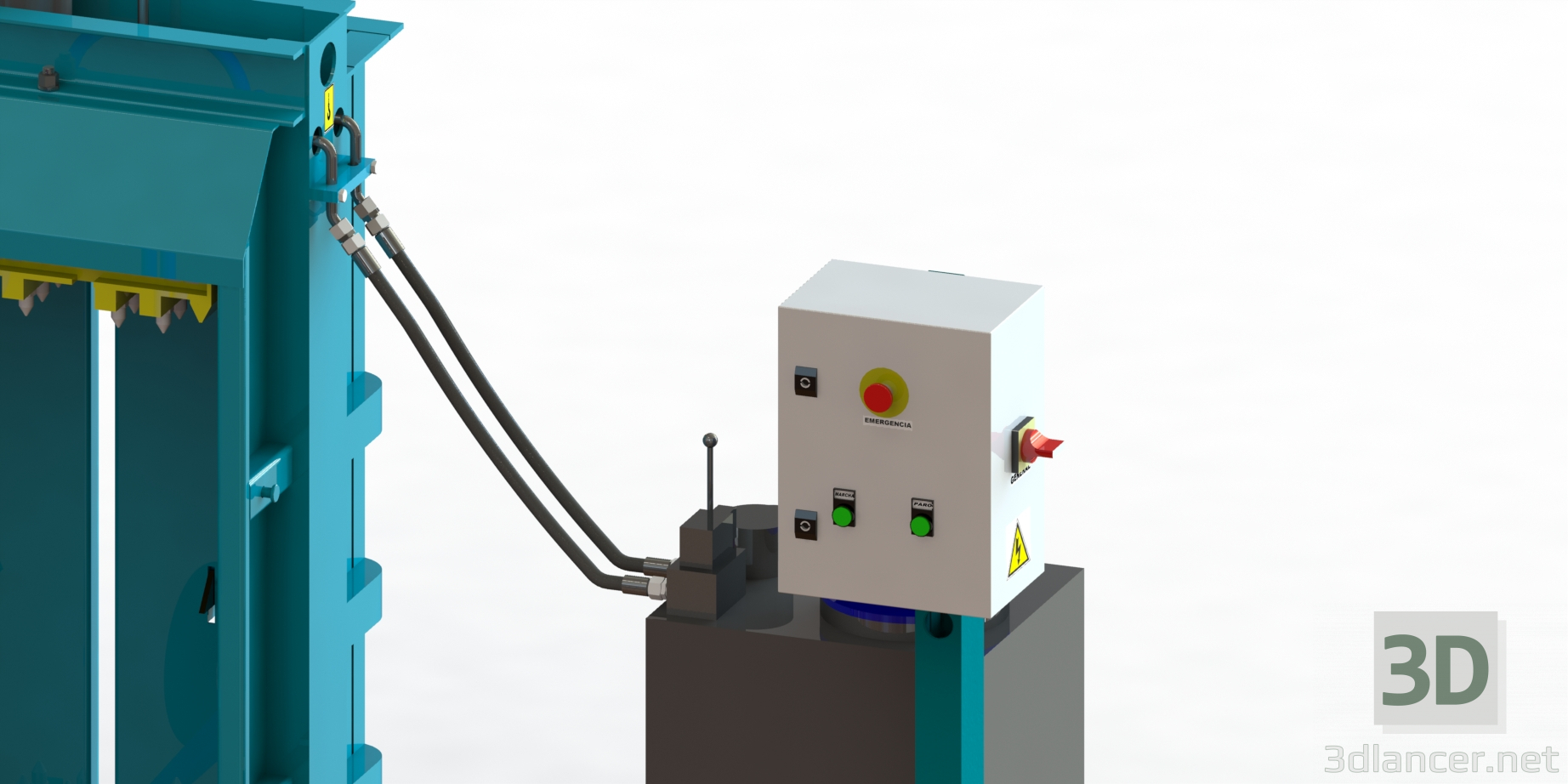 3d model Hydraulic press for paper and cardboard - preview 3d model Hydraulic press for paper and cardboard - preview