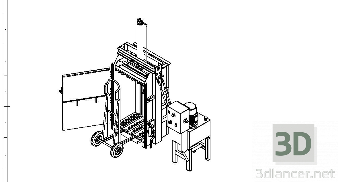 3d model Hydraulic press for paper and cardboard - preview 3d model Hydraulic press for paper and cardboard - preview