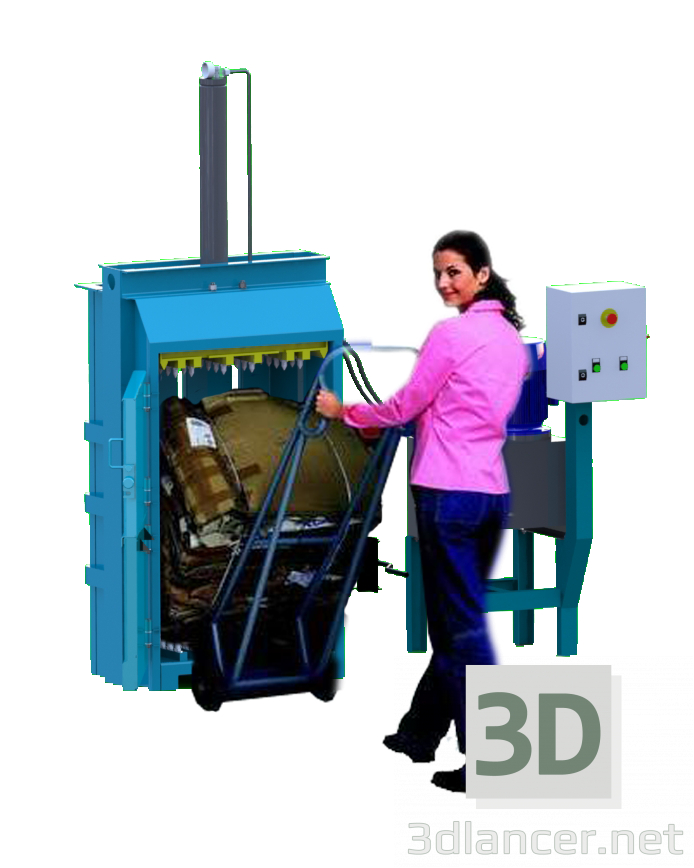 3d model Hydraulic press for paper and cardboard - preview 3d model Hydraulic press for paper and cardboard - preview