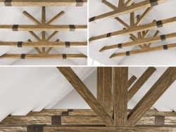 Wooden ceiling beams for barn